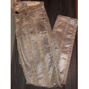 Rag & Bone Intermix Ivory Silver Metallic jeans